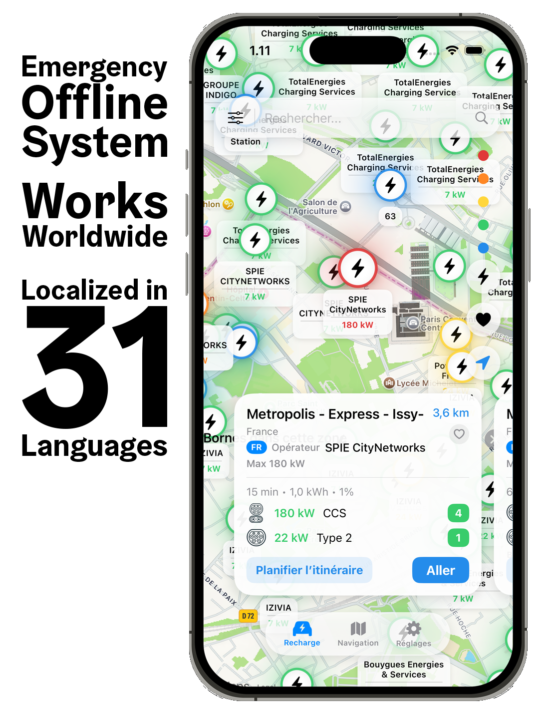 RoadToaster App Store screenshot showing the CarPlay route handoff view.